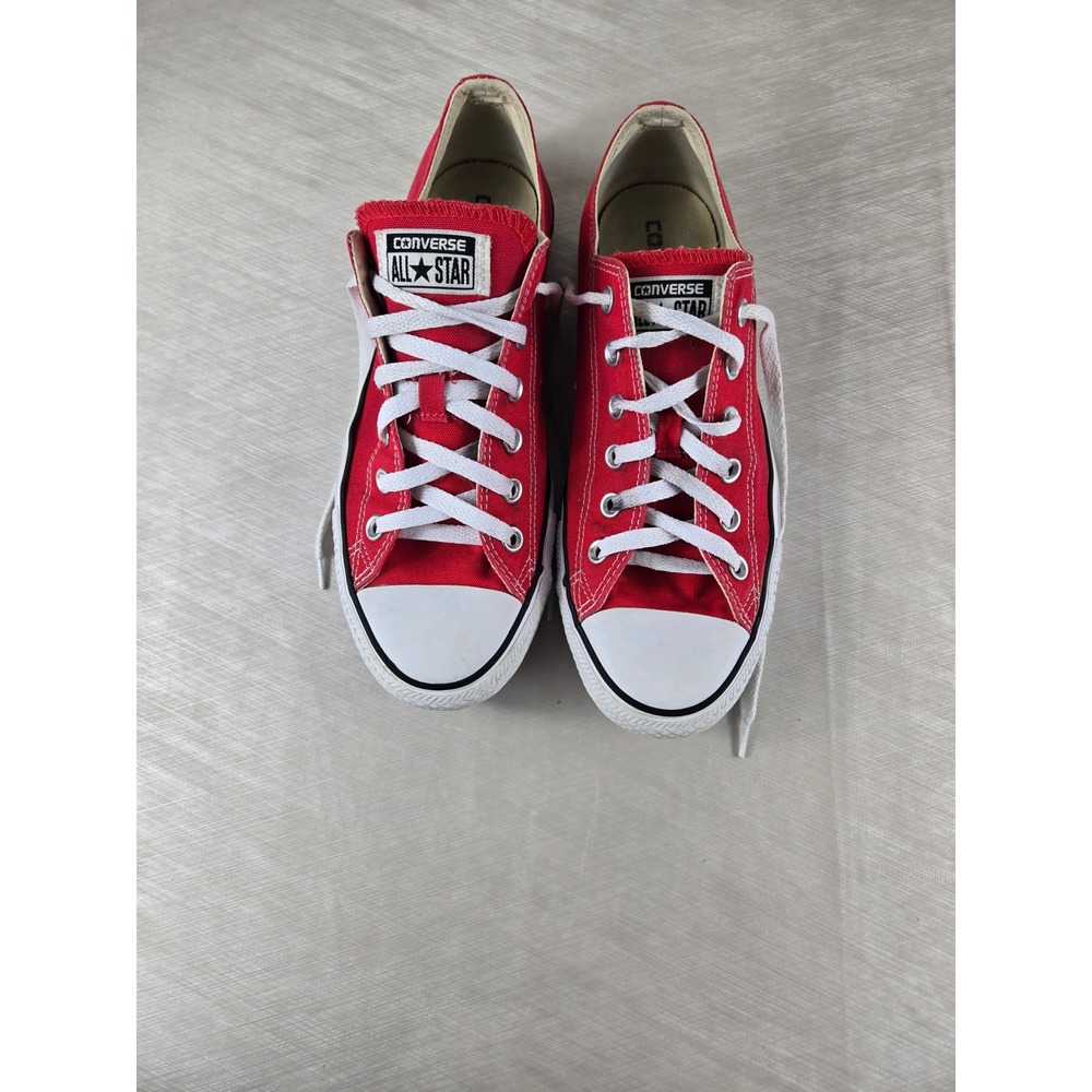 Converse Chuck Taylor All Star Low Top Red Canvas Sneakers Mens 8 Womens 10 - Picture 2 of 8